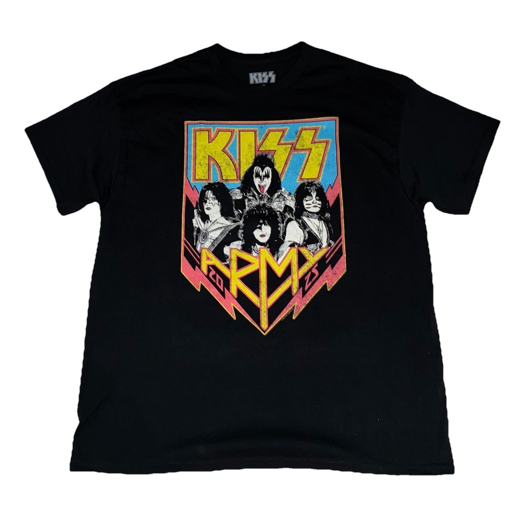 Kiss Army 2025 T Shirt XL‎ Black Tour Merch NEW *hole